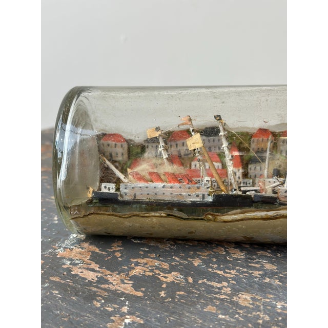 Vintage Folk Art Ship Diorama Bottle Whimsy, Circa 1940s For Sale In New York - Image 6 of 12