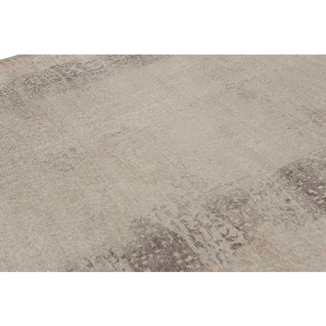 Rug & Kilim Rug & Kilim’s Contemporary Abstract Rug in Taupe and Rust For Sale - Image 4 of 7