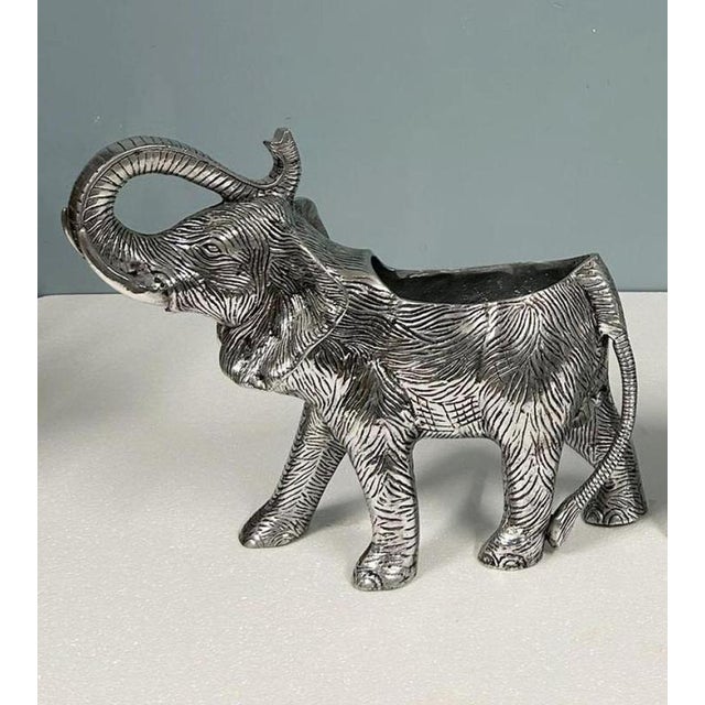 Vintage Silver-Plated Elephant Wine Cooler For Sale - Image 3 of 4
