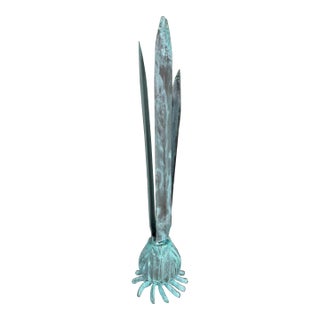 1980s Post-Modern Italian Verdigris Bulb Vase For Sale
