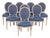 French Louis XVI Style Painted and Upholstered Dining Chairs Set of Eight For Sale