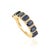 2.7ct Blue Sapphire & Diamond Wedding Band Ring Size 7 in 14k Yellow Gold For Sale - Image 4 of 16