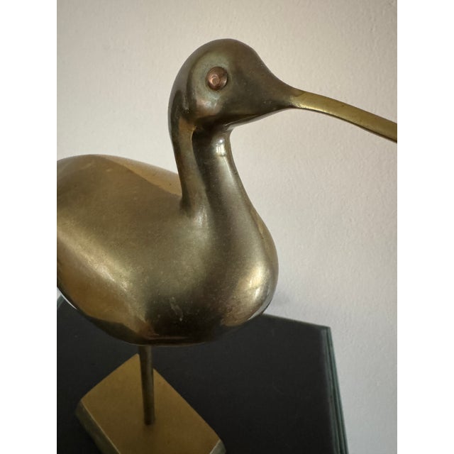 Contemporary Vintage Brass Bird Sculpture For Sale - Image 3 of 4