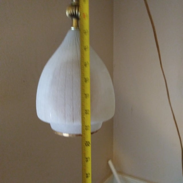 1950s Mid Century Modern Textured Ribbed Italian Ceiling Pendant Light For Sale - Image 10 of 13