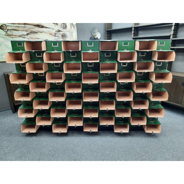 Here is something truly special. A drawer unit consisting of 90 archive boxes. Made of heavy-duty cardboard in the 1950s....
