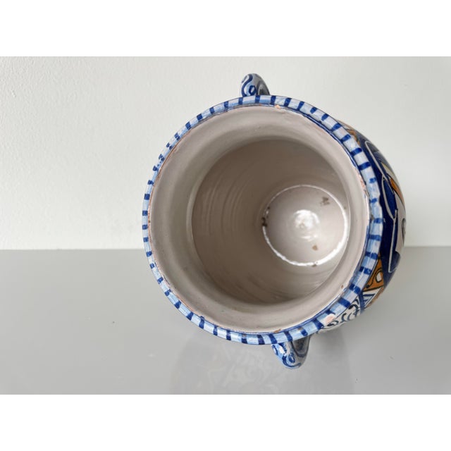 Ceramic Vintage Hand-Painted Italian Ceramic Urn / Vase/ Sold For Sale - Image 7 of 11