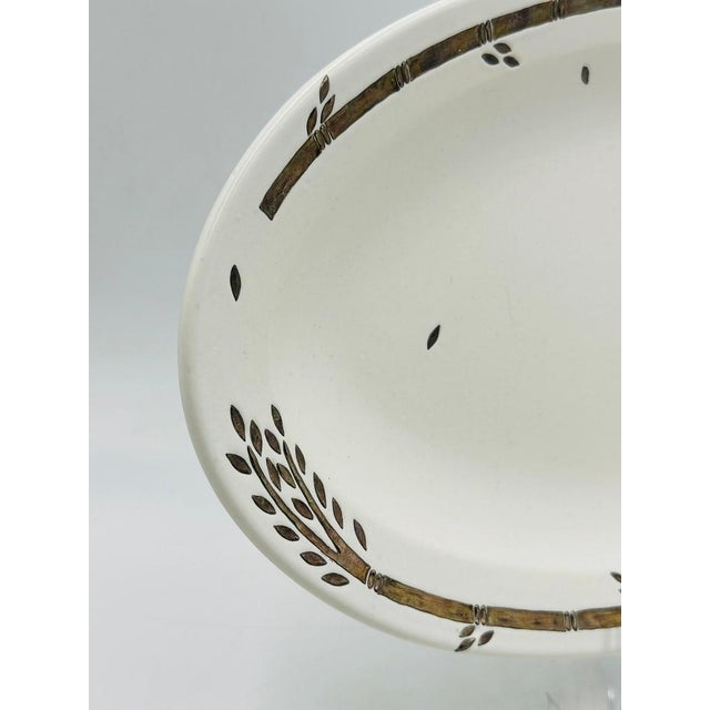 1980s Modern Emilia Castillo Taxco Silver Bamboo Porcelain Oval Platter For Sale - Image 16 of 18