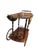 A gorgeous Italian burlwood marquetry bar/tea cart by master Italian artisans, Sorrento, during the 1950s-1960s. Sorrento...