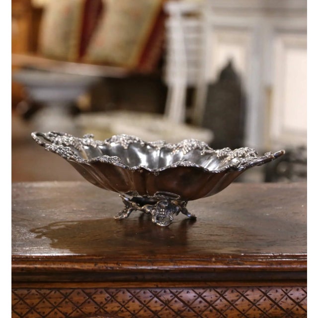 Serve your baguette or crackers in style in this elegant bread tray. Crafted in France circa 1870 and oval in shape with...