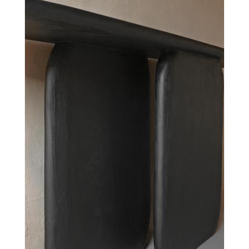 Black Wood and Colored Mineral Lime Plaster Console by Dennis Kaiser For Sale - Image 6 of 8