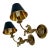 Pair French Bronze Horse Equestrian Wall Sconce Lights For Sale