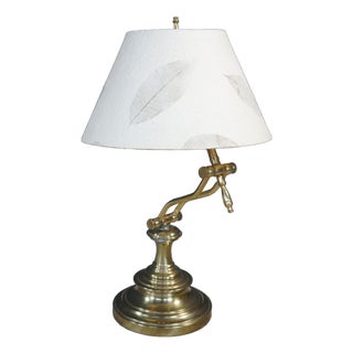 Vintage Stiffel Brass Adjustable Desk Lamp Articulating Bankers Piano Student For Sale