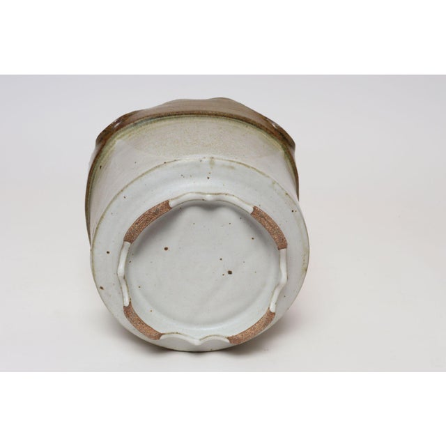 Olive Vintage Brown and Pale Gray Studio Pottery Square Planter by Deanna Nichols For Sale - Image 8 of 17
