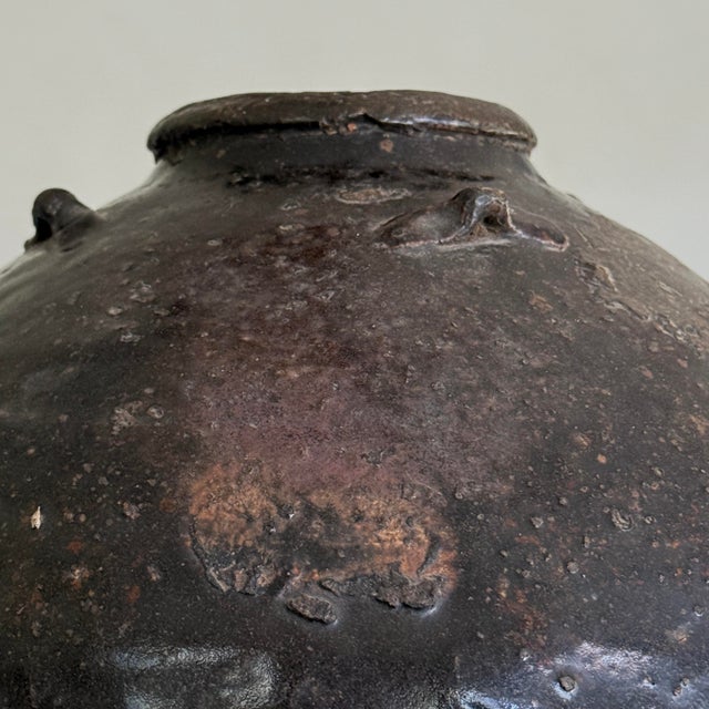 Antique 17th Century Chinese Dark Glazed Stoneware Jar (Shiwan Kilns) For Sale - Image 12 of 12