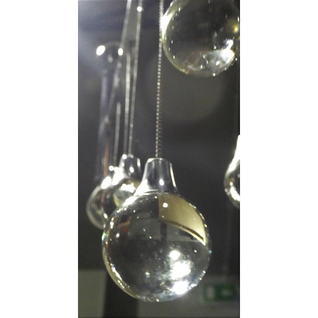 Metal Chromed Steel and Crystal Chandelier with 6 Lights attributed to Angelo Gaetano Sciolari, Italy, 1970s For Sale - Image 7 of 10