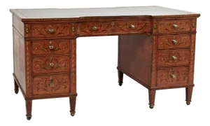 Antique English Adams Style Leather Top Desk