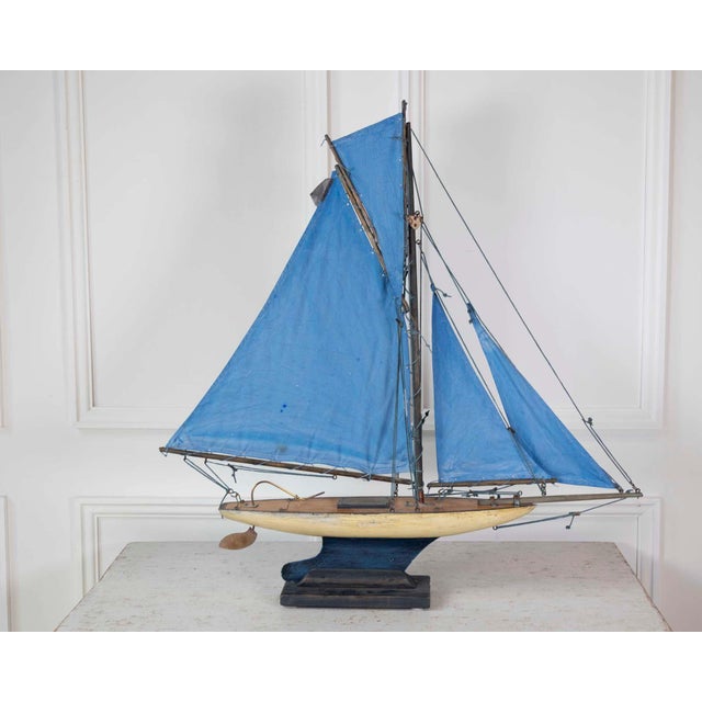 1950s Old Star Wood & Tin Pond Yacht Southport, England, circa 1950. For Sale - Image 5 of 9