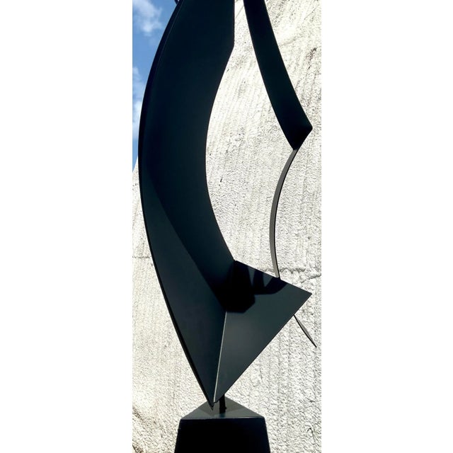 Vintage Mid-Century Modern Abstract Steel Sculpture For Sale - Image 9 of 13