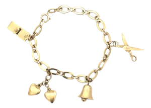 Vintage 14k Yellow Gold Multi Charm Bracelet