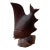 Vintage Mid 20th Century Hand Carved Ironwood Large Angelfish Sculpture For Sale