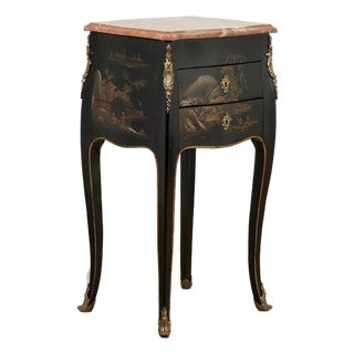 Antique French Louis XV Style Marble Top Chinoiserie Stand For Sale