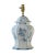 Pair Vintage Chinoiserie 6 Sided Blue and White Painted Tole Temple Jar Lamp For Sale - Image 4 of 8