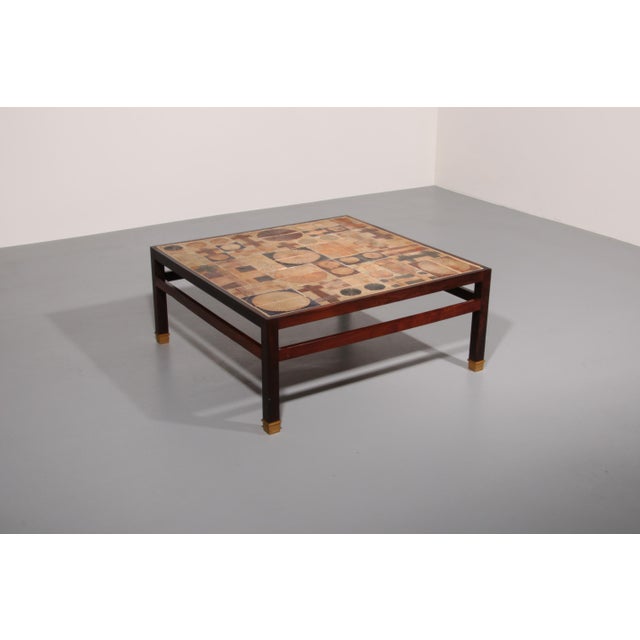 Tue Poulsen Square Tile Top Coffee Table of Wengé by Erik Wørts Denmark 1960s For Sale - Image 10 of 10