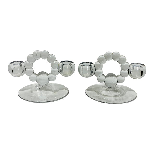 Vintage Imperial Candlewick Candle Holders- Set of 2 For Sale