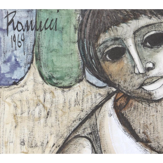 Modern Lucio Ranucci Boy on Carousel, Watercolor by Lucio Ranucci 1969 For Sale - Image 3 of 4