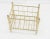 Solid Brass Tube Vintage Mid Century Modern Caddy Magazine Rack Ball Finial For Sale - Image 6 of 12