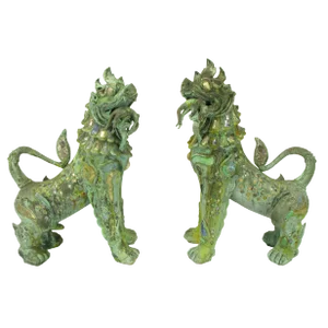 Large Phyllis Morris Bronze Dragons Holding Female Nudes - a Pair
