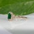 Zambian Emerald Ring With Earth-Mined Diamond Accents in Solid 14k Gold, 7x5mm For Sale In Columbus - Image 6 of 9