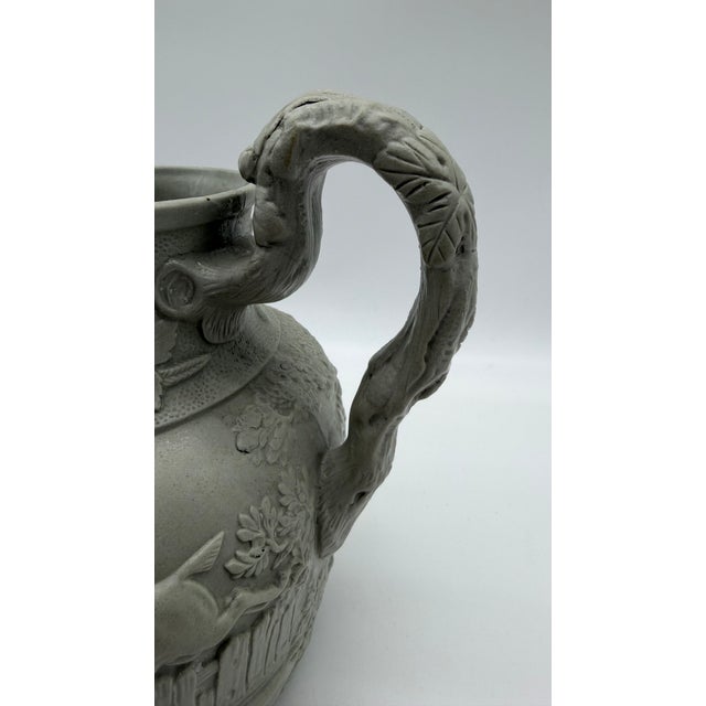 A Very Fine Antique English Victorian Grey Salt Glazed Stoneware Jug, by Mintons, Circa 1850's For Sale - Image 9 of 15