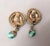 Vintage 1960s Signed Napier Goldtone Buddha Faux-Jade Drop Clip Earrings-2 Pieces For Sale - Image 10 of 10