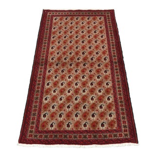 Baloch Rug 3'1'' X 5'5'' Brown Wool Vintage Tribal Hand-Knotted Oriental Carpet For Sale