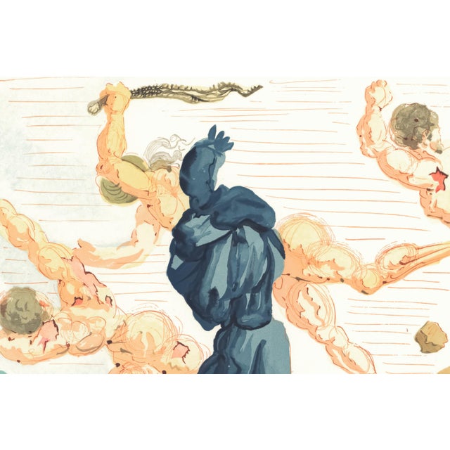 Abstract 1963 Dalí Divine Comedy Engraving Enfer Chant 19 "Les Séducteurs" (The Seducers) For Sale - Image 3 of 8