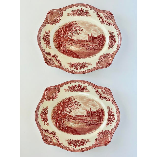 Mid-20th Century Johnson Brothers Historic Old Britain Castles Oval Serving Platters - Set of 2 For Sale - Image 13 of 13