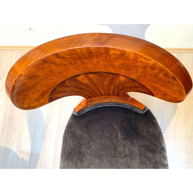 Ballon Chairs in Ash Veneer, Grey Velvet, Set of 4 For Sale - Image 15 of 18