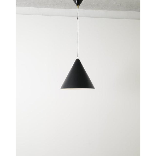 1960s Swedish Mid Century Black Cone Ceiling Pendant Lamp by Hans-Agne Jakobsson, 1960s For Sale - Image 5 of 5