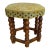 Vintage Mid-Century Oak Footstool With Geometric Needlepoint Tapestry For Sale
