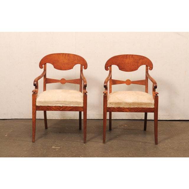 Pair Swedish Empire Armchairs, Early 19th C For Sale - Image 10 of 11
