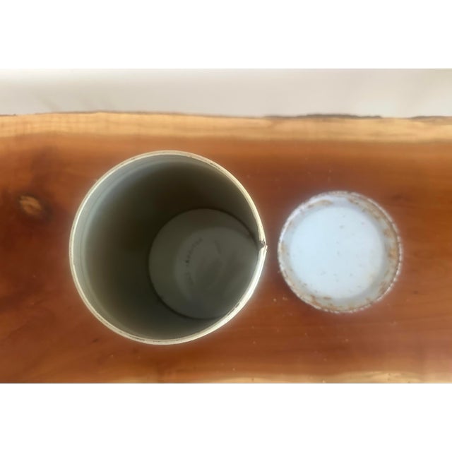 Vintage Floral Tin Canister With Red Lid For Sale - Image 4 of 5