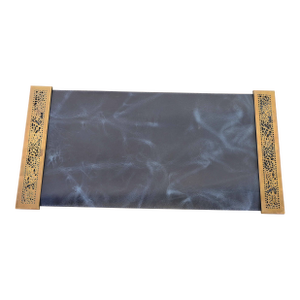 Tiffany Studios New York Grapevine Bronze Doré Blotter Ends With Leather Desk Blotter