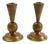 Art Deco English Candlesticks in Hand-Turned Wood, Brass and Copper, 1930s For Sale