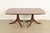 Wood Henredon Georgian Banded Mahogany Double Pedestal Extension Dining Table, Newly Refinished For Sale - Image 7 of 16
