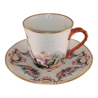 19th Century Capodimonte Demitasse Cup & Saucer For Sale