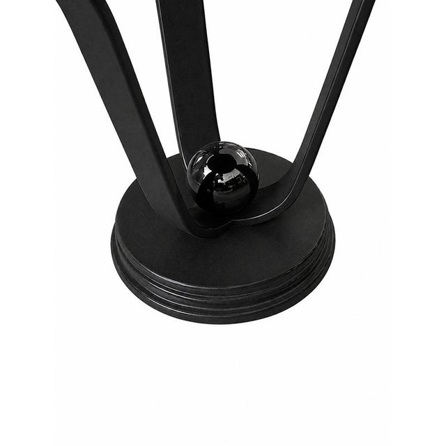 Round Black Wooden Table, 1980s For Sale - Image 4 of 8