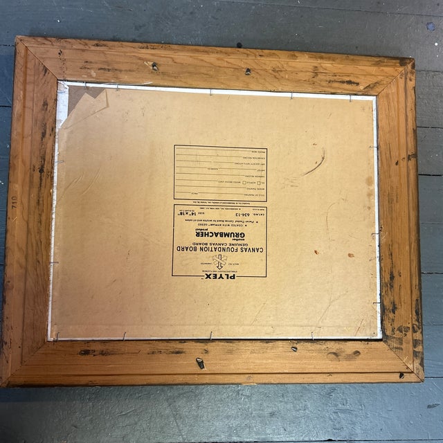 1970s 1970’s Original Impressionist Rocky Beach With Mountains Seascape Panting For Sale - Image 5 of 5