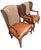 A Pair of Custom Ralph Lauren Wingback Lounge Chairs Upholstered in Leather and Paisley For Sale - Image 9 of 18