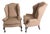 George Smith LTD Tan Wingback Chairs - Set of 2 For Sale